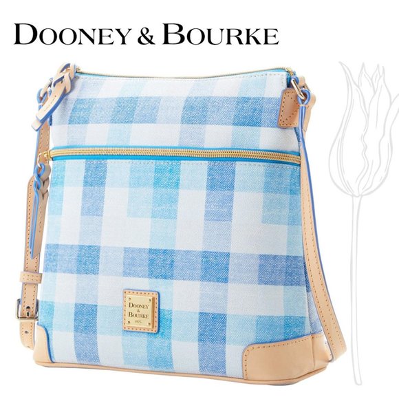 Dooney & Bourke Handbags - Dooney & Bourke Quadretto Blue Check Crossbody Bag